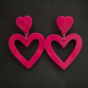Pink Heart-Shaped Earrings